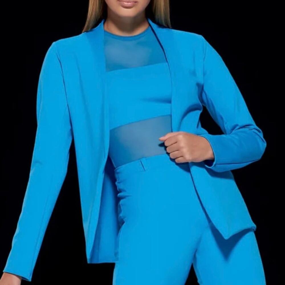 Kelle Turquoise Jacket And Wide Leg Pant Set size Medium Child